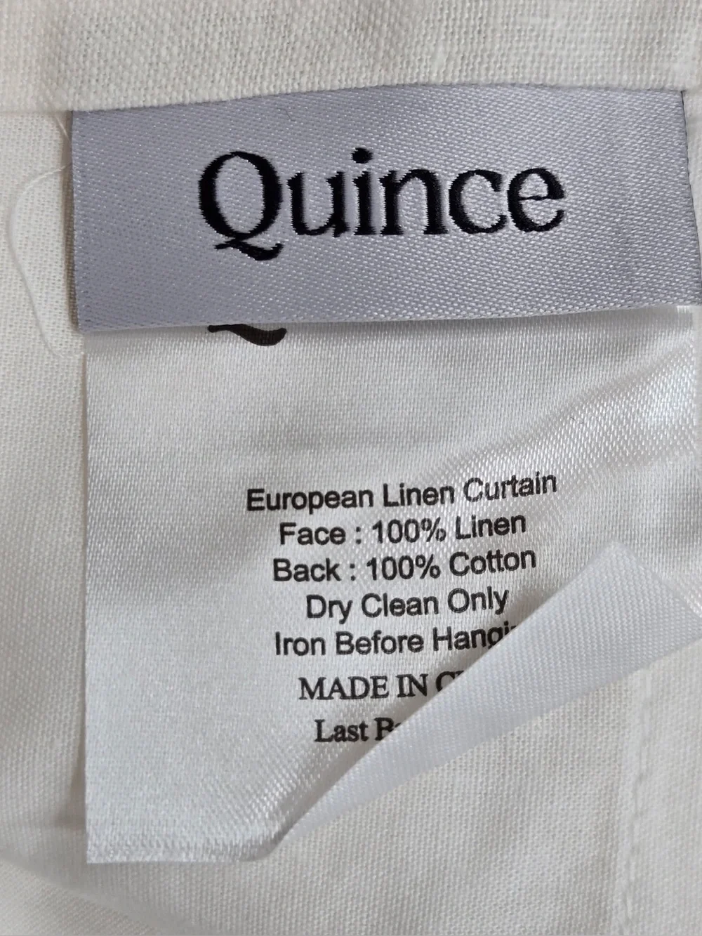 NWT QUINCE Set Of 2 48x96 European Linen Curtains Cream 0424